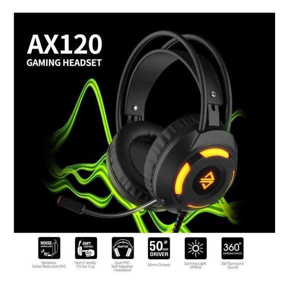 Gaming Headset Surround Sound With Built-in Microphone Noise Cancelling Pink - Picture 5 of 8